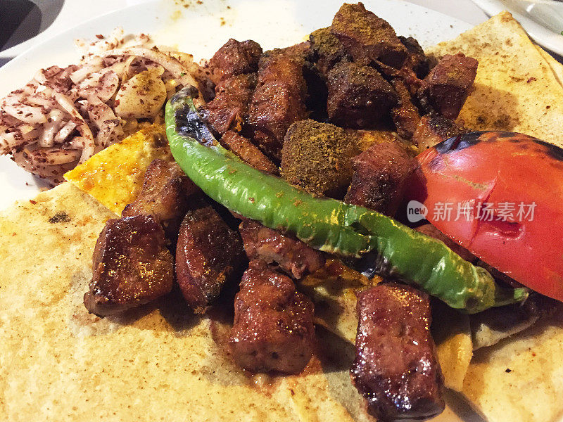 土耳其食物肝内脏烤肉串