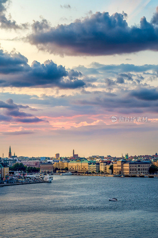 日落时分的斯德哥尔摩，瑞典