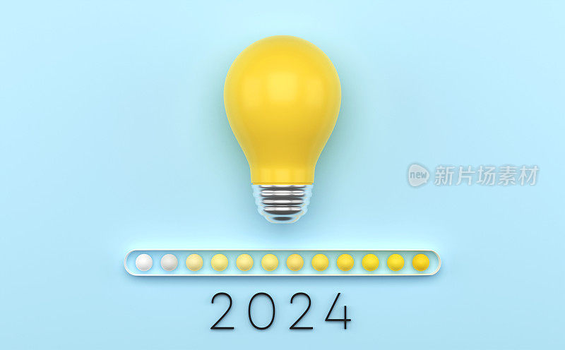 灯泡和装载杆，2024概念。
