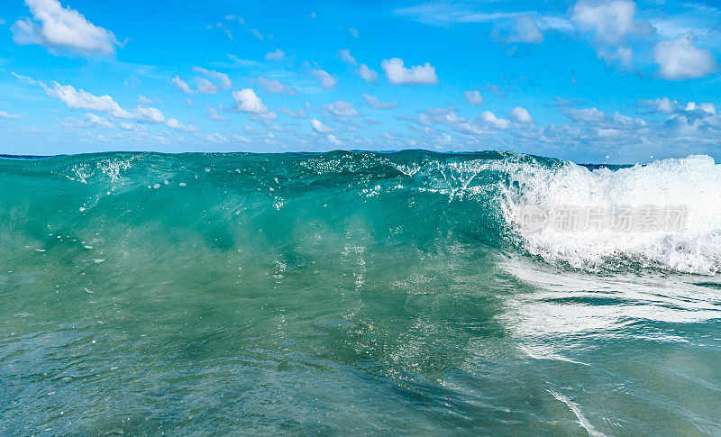 海洋风景优美，水下有海天浪，海滩有佛罗里达棕榈滩