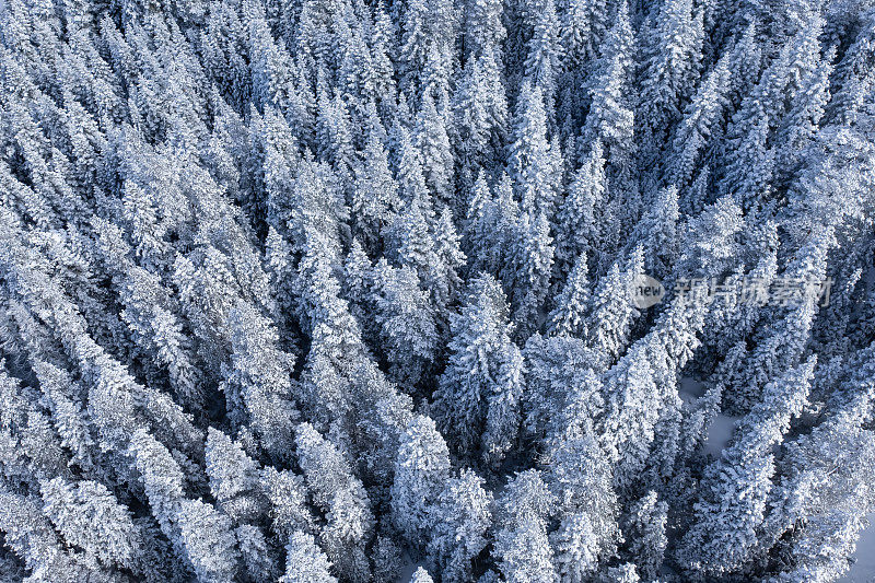 无人机拍摄的雪山鸟瞰图