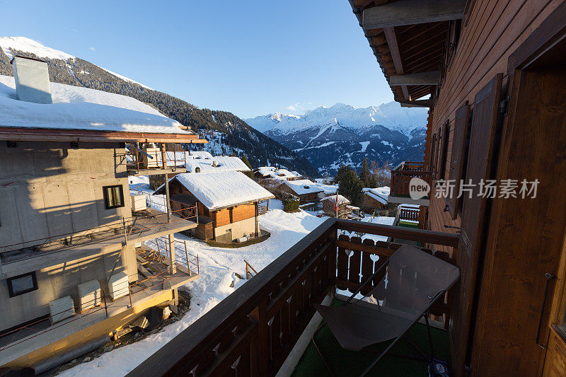 瑞士维尔比耶滑雪胜地安静的滑雪小屋