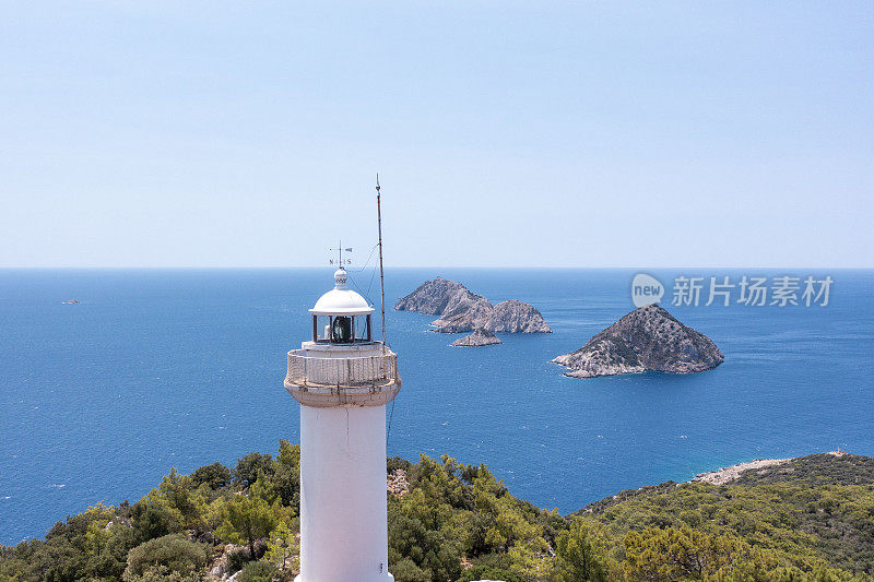 海岸夏季景观-在吉利多亚角灯塔的看法