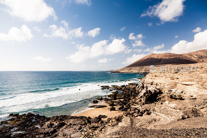 火山海景。Fuerteventura