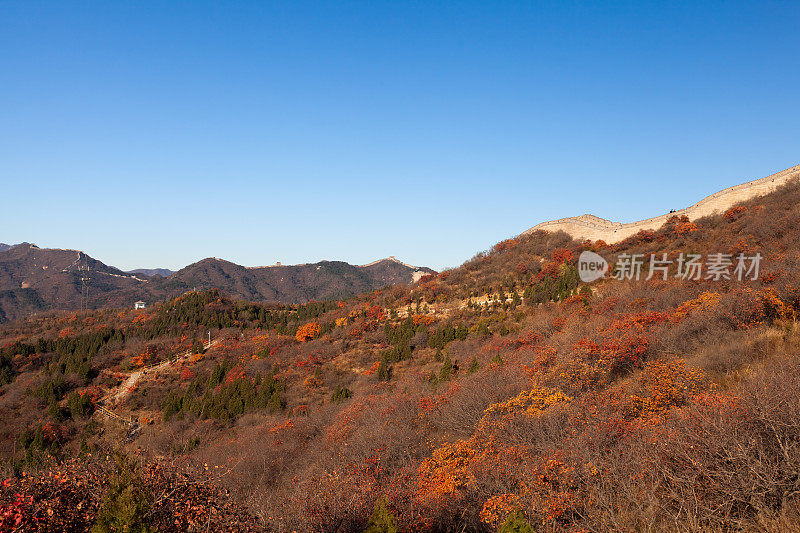 八达岭长城与秋叶，北京