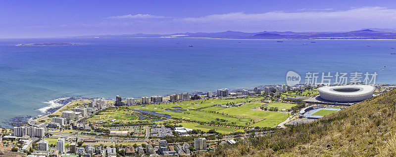 开普敦罗本岛和体育场全景