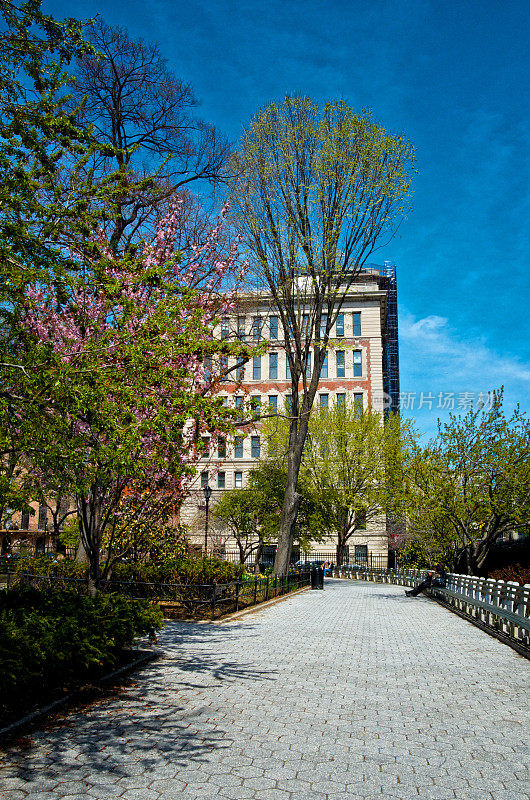 城市生活，纽约市，史岱文森广场公园城市景观，曼哈顿