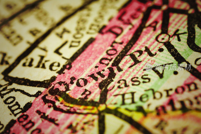 印第安纳州皇冠角的古董地图