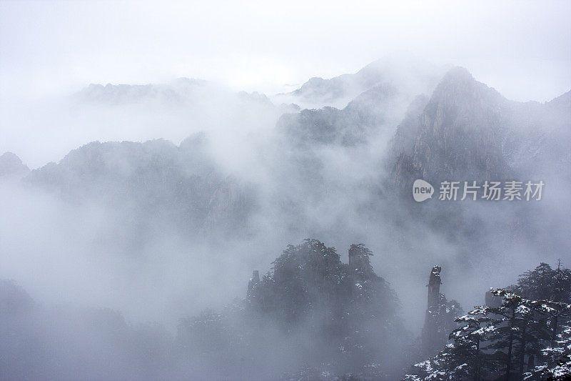 中国黄山冬季