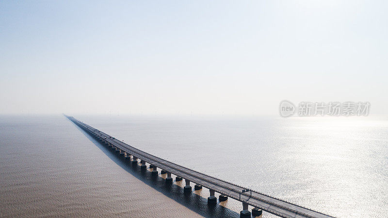 跨海大桥鸟瞰图，东海大桥