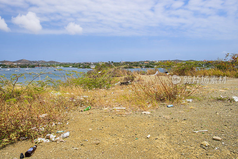 Curaçao，西班牙水域视点的垃圾