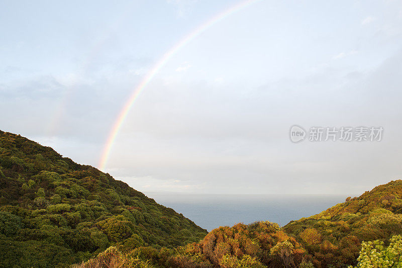 金块点海面上的彩虹