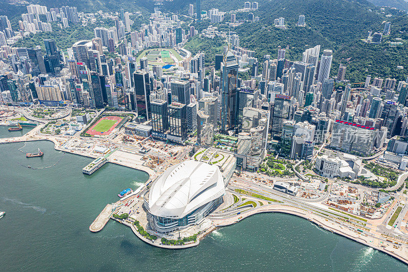 香港城市的无人机视图