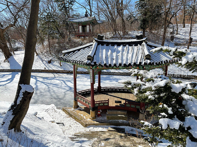 韩国的冬季景观