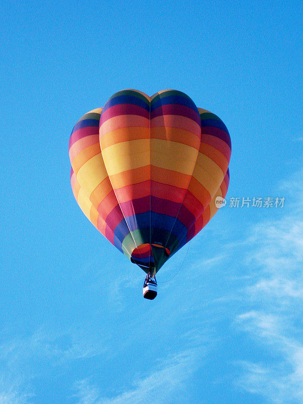 蓝天背景中的热气球