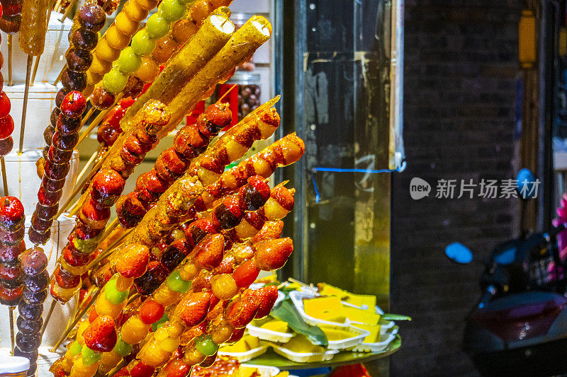 中国北京的冬季小吃冰糖葫芦