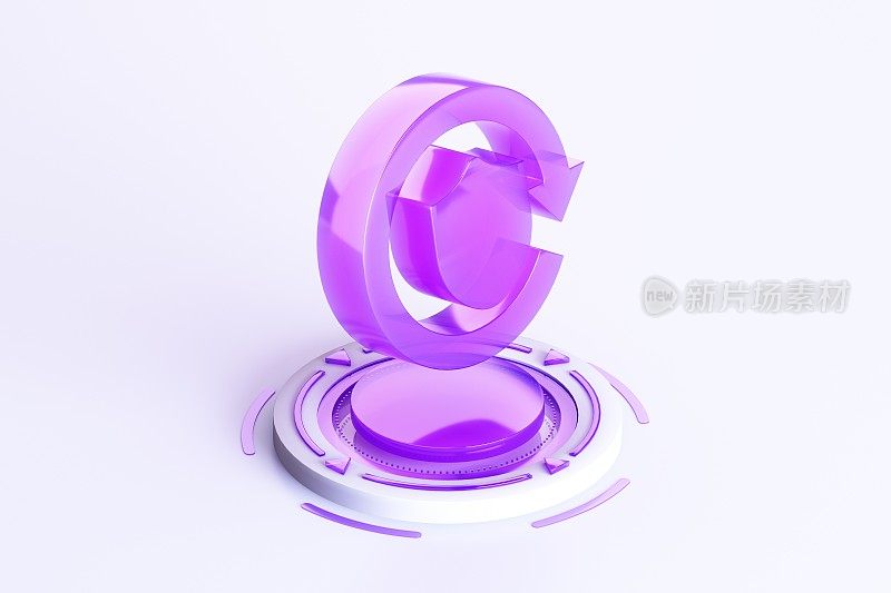 紫色商业图标的3D渲染