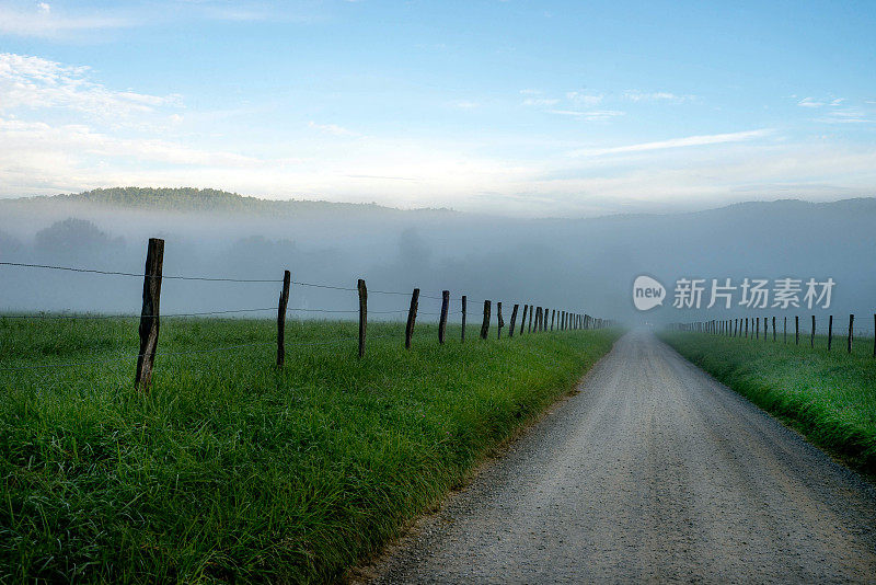 田纳西卡德斯湾清晨的薄雾