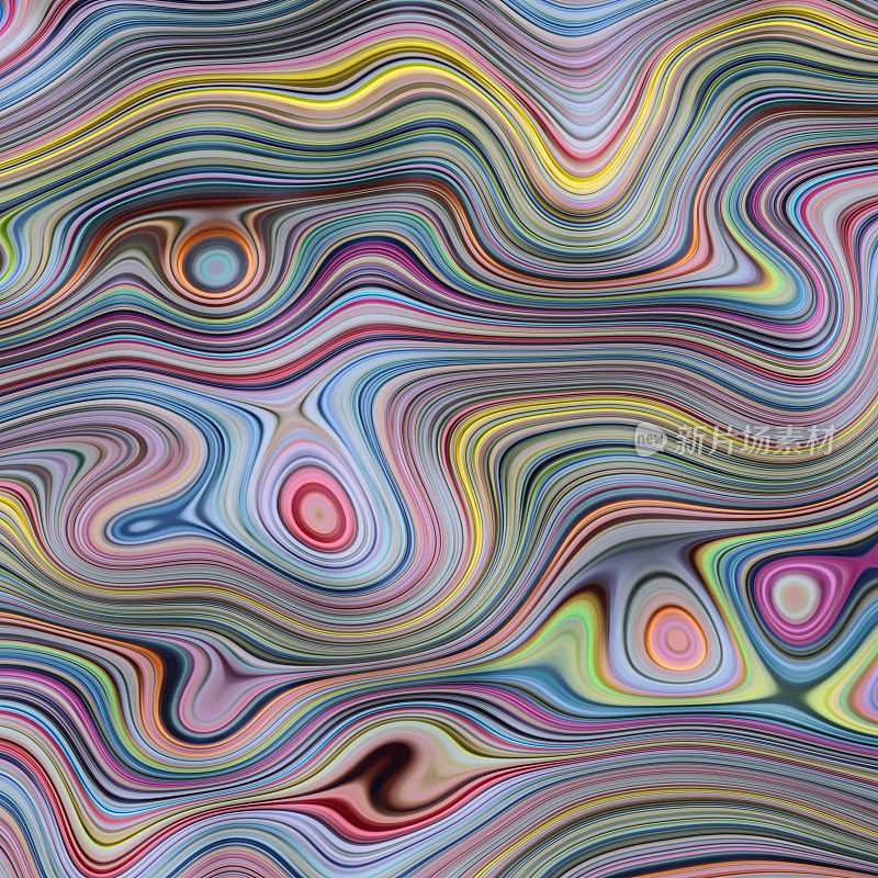 3d抽象波浪线背景，画斑点和气泡，波纹