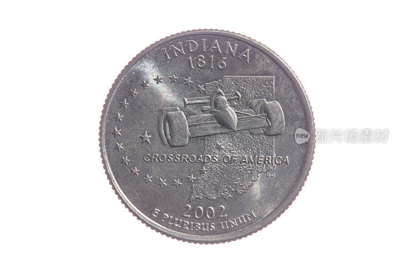 美国四分之一硬币-印第安纳州