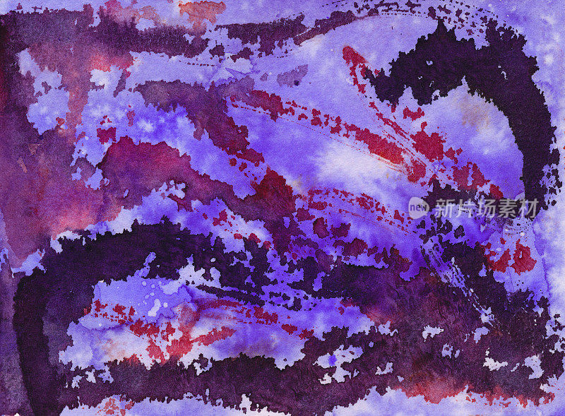 手绘紫色抽象背景与画笔笔触