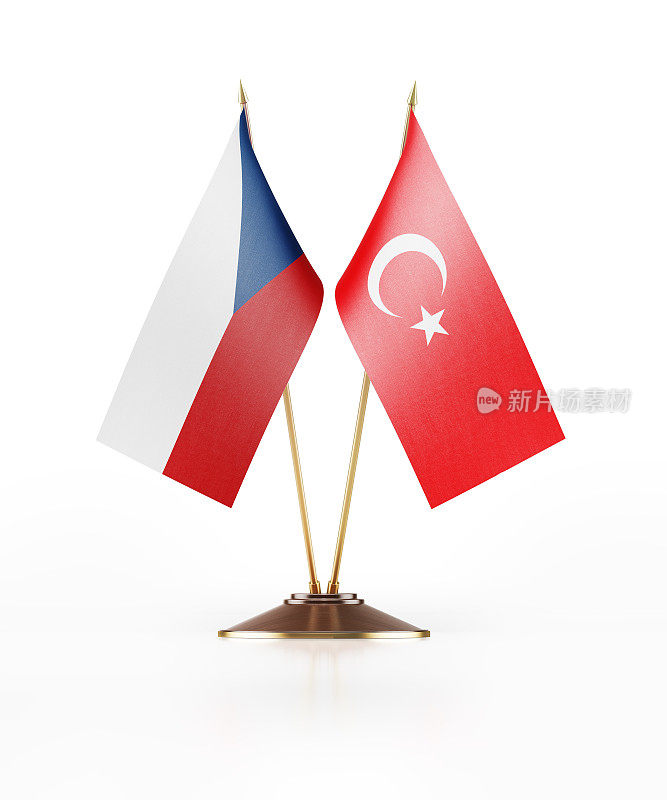 捷克斯洛伐克和土耳其的微型国旗