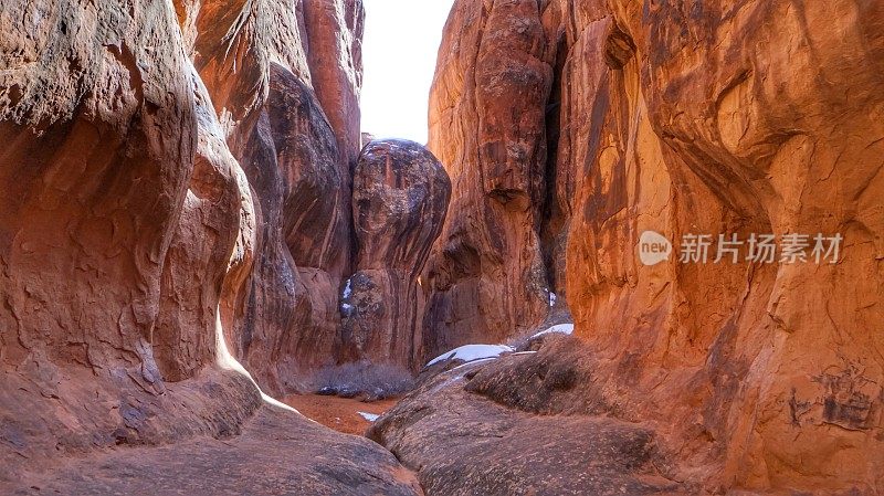 地质岩石景观，阴影红岩迷宫，拱门公园