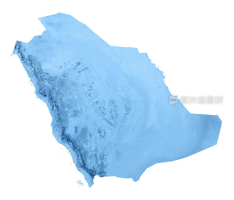 沙特阿拉伯地形图孤立