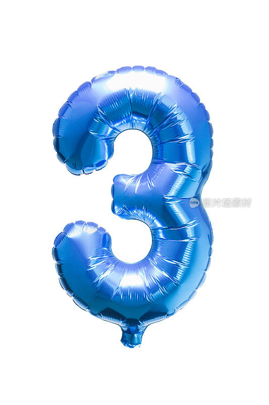 3号，3个蓝色氦气球