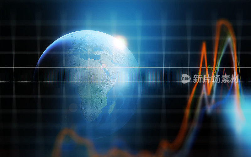 金融和技术数据分析图表显示全球趋势