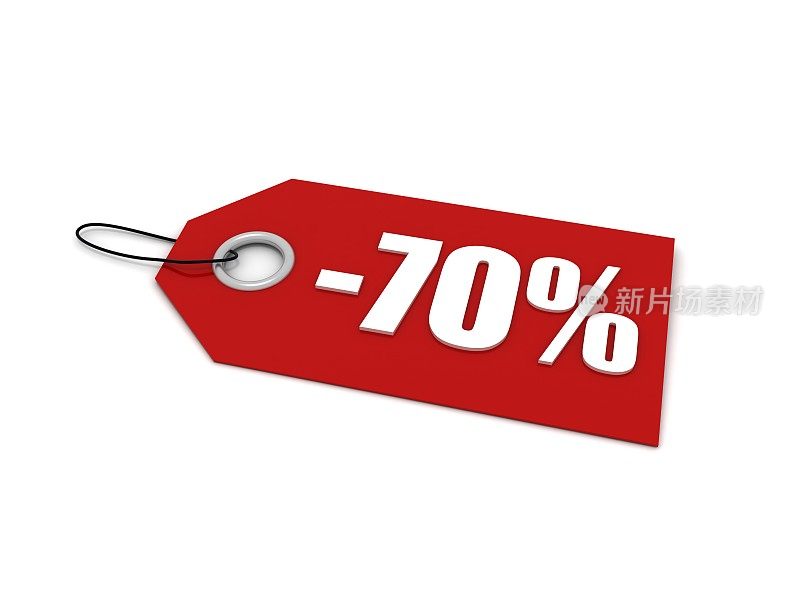 70%购物销售价格标签孤立概念