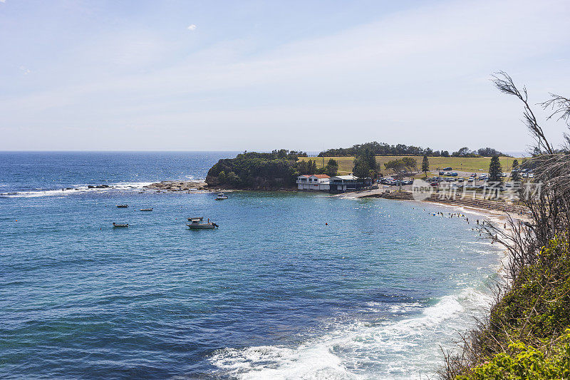 海湾的港湾船港在Terrigal