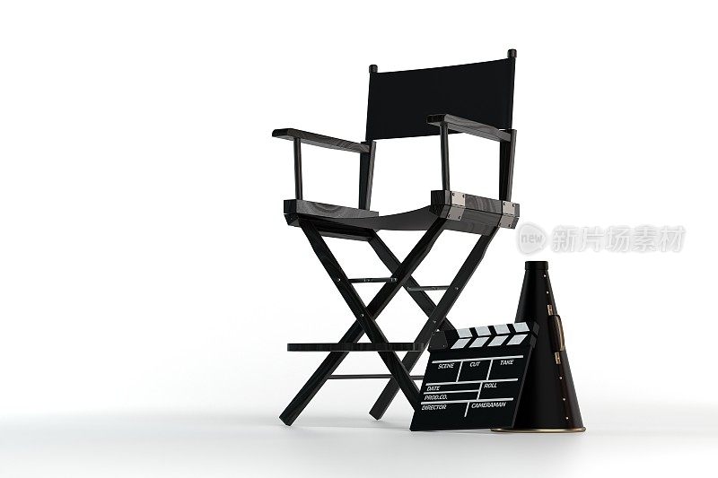 3d导演椅子上的电影设置