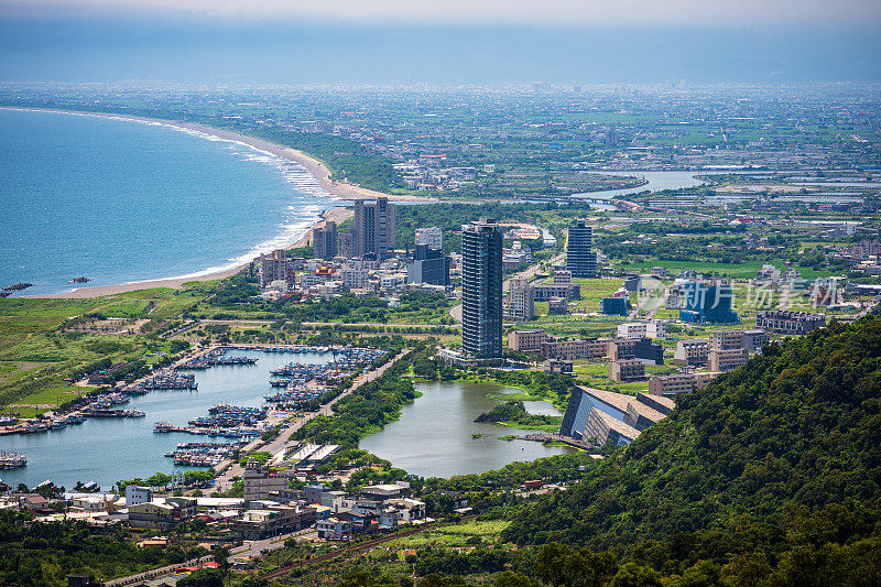 台湾宜兰乌石港鸟瞰图