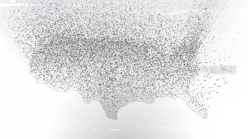 社交媒体连接美国地图