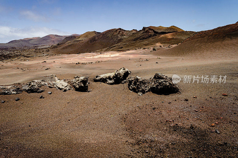 火山景观。Timanfaya国家公园。