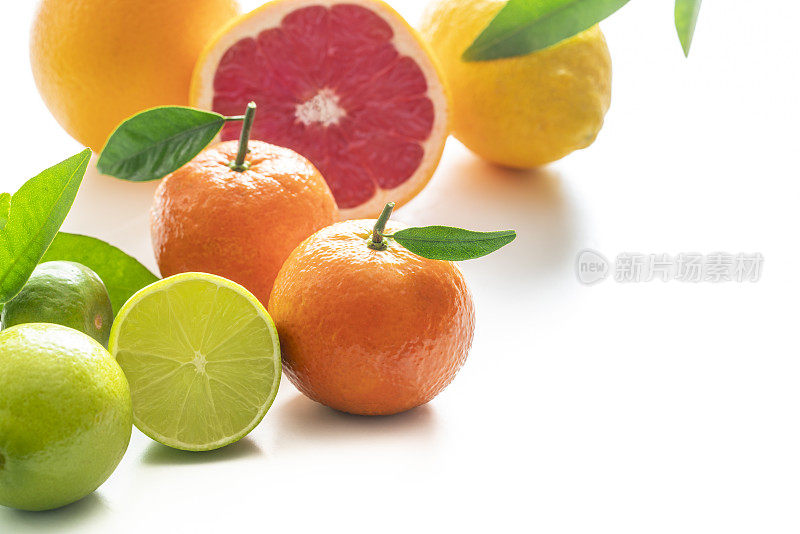 柑橘类水果、橙子、橘子、酸橙、柠檬和葡萄柚
