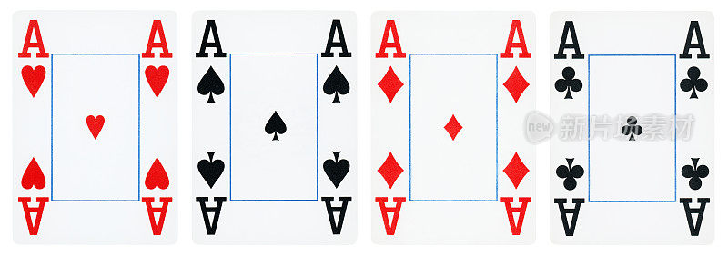 四张王牌扑克牌-孤立
