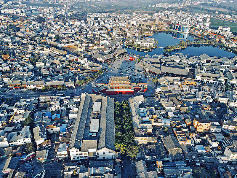 鸟瞰中国云南省建水市的全景