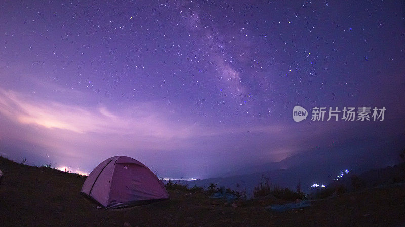 户外露营银河星空场景