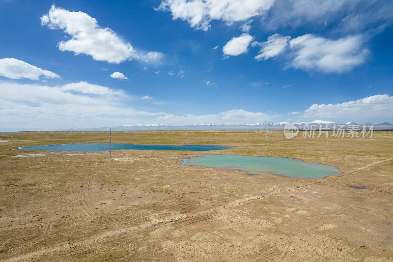 可可西里湿地鸟瞰图，中国