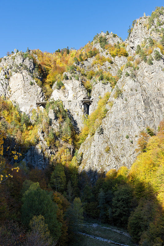 特兰西瓦尼亚的秋天。喀尔巴阡山，法加拉斯山脊