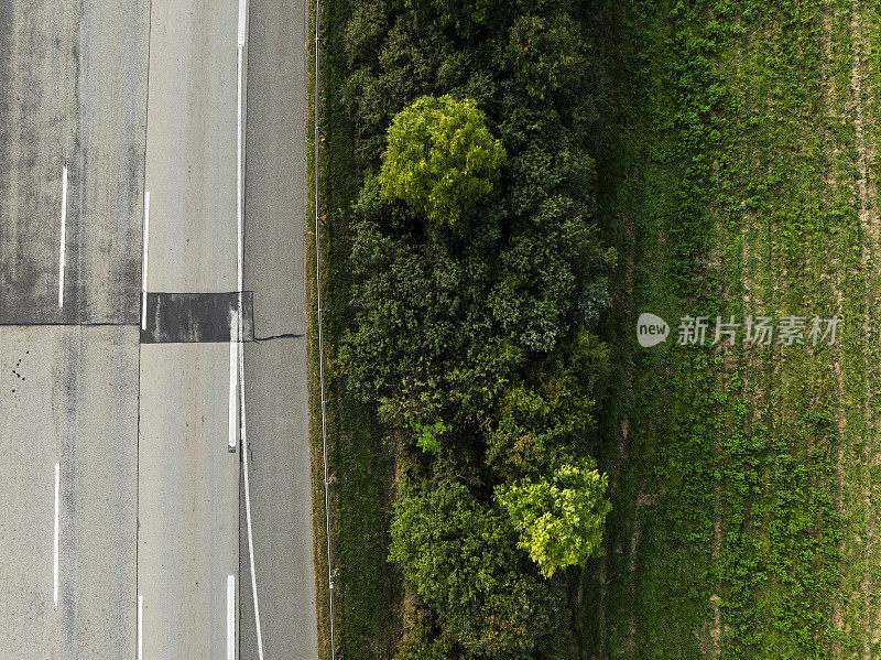 高速公路的俯视图