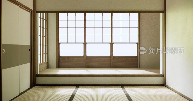 日式房间设计室内采用日式门纸和榻榻米地板。