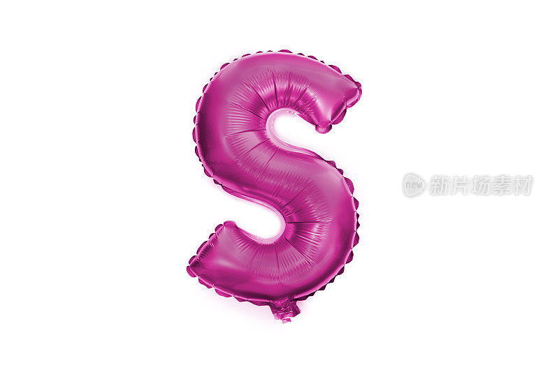用粉色氦气球写的字母S