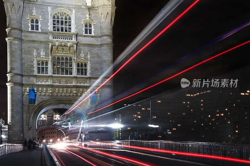 伦敦塔桥夜景，英国