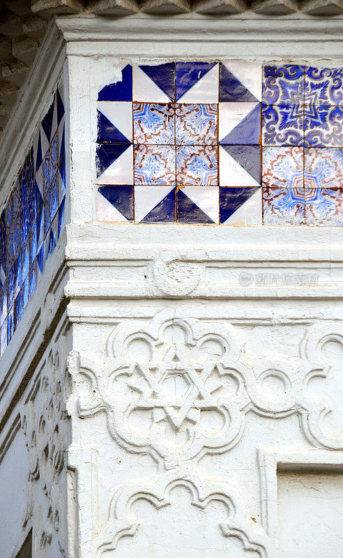 阿尔及尔，阿尔及利亚:瓷砖和明星的大卫-大清真寺