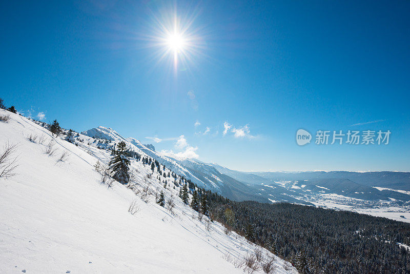 晴天的高山景观