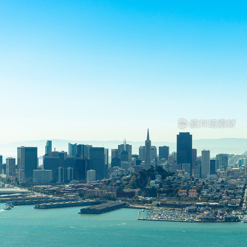 旧金山天际线鸟瞰图