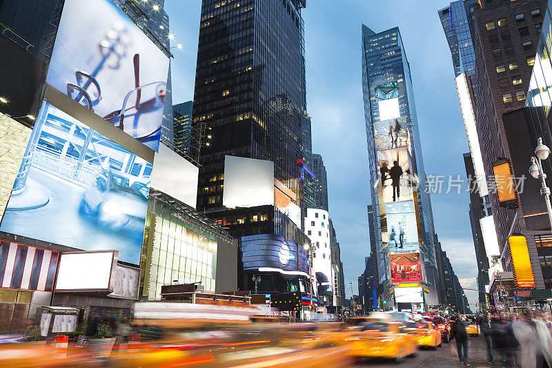 纽约黄昏时代广场的交通